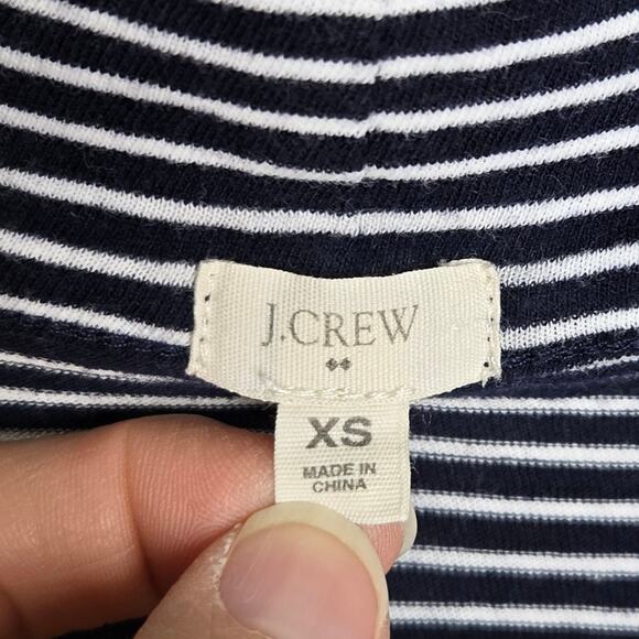 J. CREW Blue & White Striped Open Front Long Sleeve Top Lightweight Cotton Sz XS - Picture 5 of 5